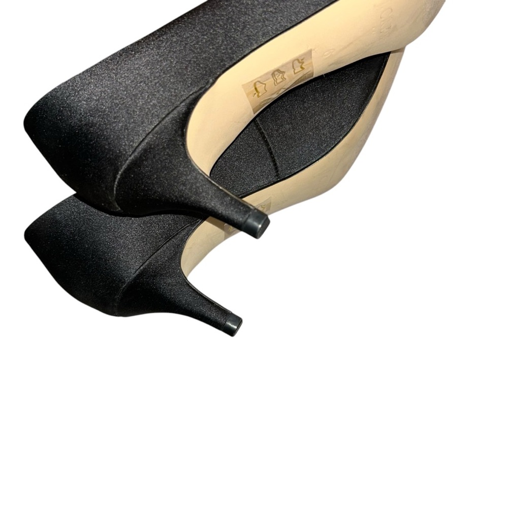 J. Crew Black Satin Embellished Women's fancy pumps Shoes 6 - Picture 7 of 8